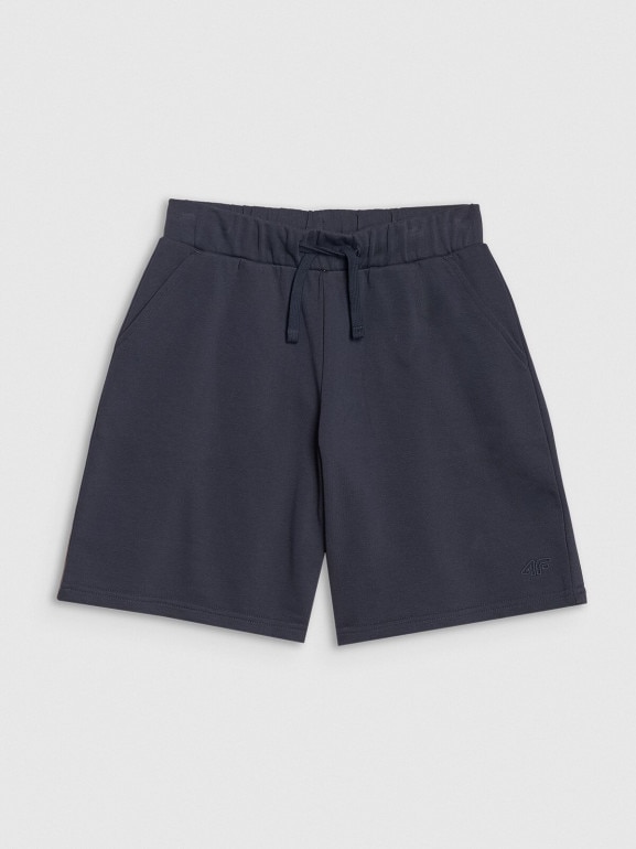 Chłopięce spodenki dresowe 4F 4FJWMM00TSHOM629 - granatowe