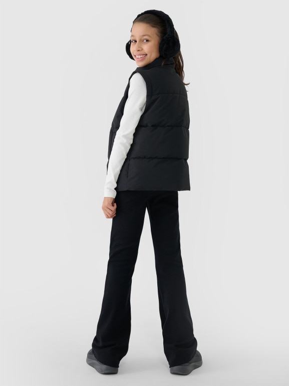 Dziewczęcy bezrękawnik puchowy 4F 4FJWSS25TVJAF167 - czarny