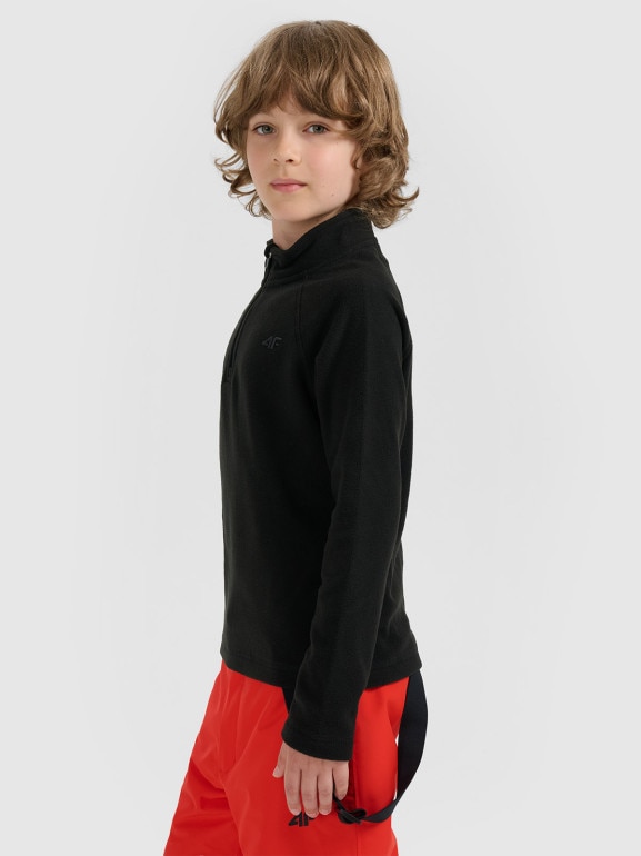 Chłopięca bielizna termiczna polarowa (góra) 4F 4FJRAW25UFLEM072- czarna