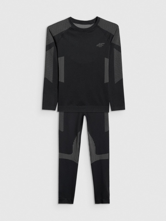 Chłopięca bielizna termoaktywna (komplet) 4F 4FJRAW25USEAM294 - czarna