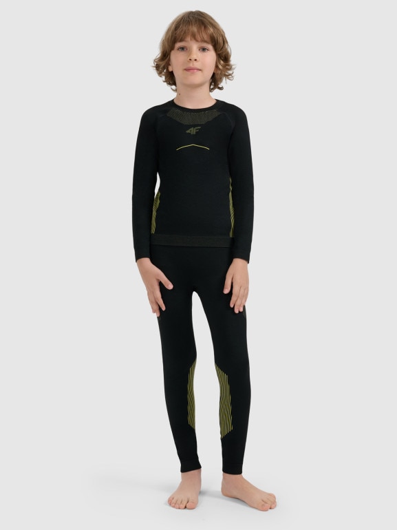 Chłopięca bielizna termoaktywna komplet 4F 4FJRAW25USEAM265 - czarna