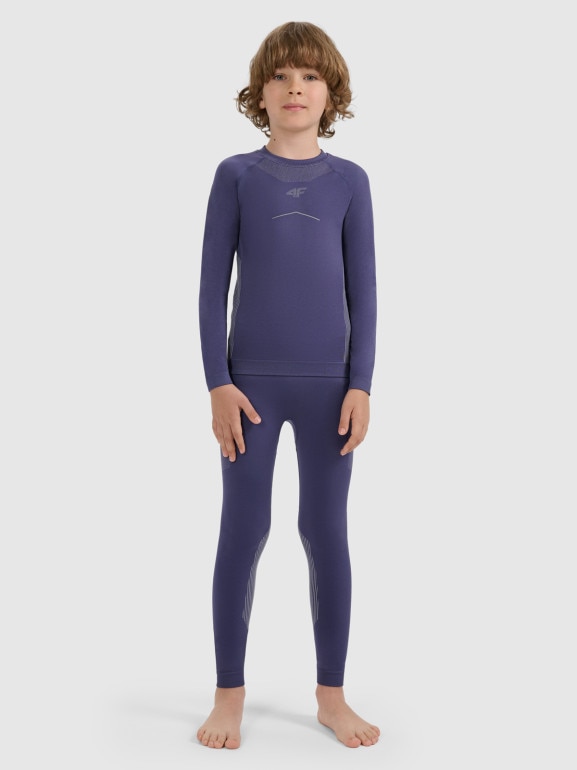 Chłopięca bielizna termoaktywna komplet 4F 4FJRAW25USEAM265 - granatowa