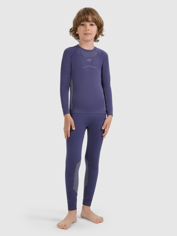 Chłopięca bielizna termoaktywna komplet 4F 4FJRAW25USEAM265 - granatowa