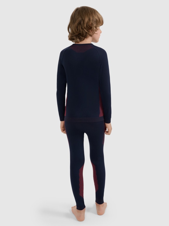 Chłopięca bielizna termoaktywna komplet 4F 4FJRAW25USEAM265 - granatowa