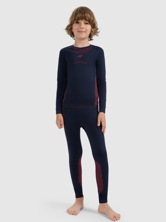 Chłopięca bielizna termoaktywna komplet 4F 4FJRAW25USEAM265 - granatowa