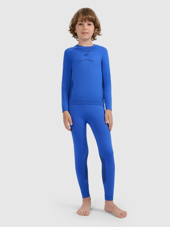 Chłopięca bielizna termoaktywna komplet 4F 4FJRAW25USEAM265 - niebieska