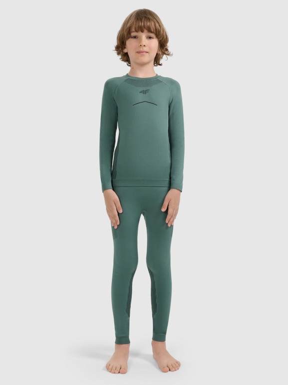 Chłopięca bielizna termoaktywna komplet 4F 4FJRAW25USEAM265 - zielona