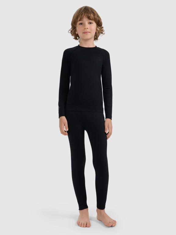 Chłopięca bielizna termoaktywna komplet 4F 4FJRAW25USEAU267 - czarna