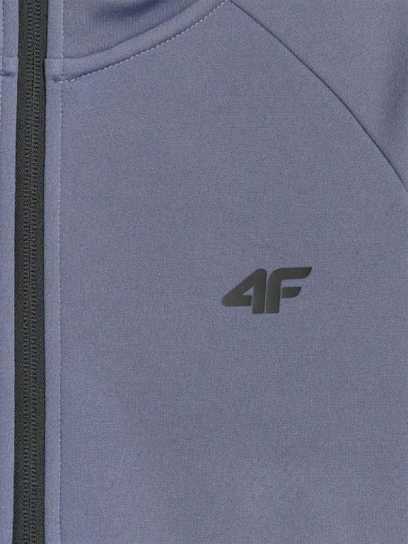 Chłopięca bluza dresowa rozpinana z kapturem 4F 4FJRAW25TSWSM2415 - granatowa