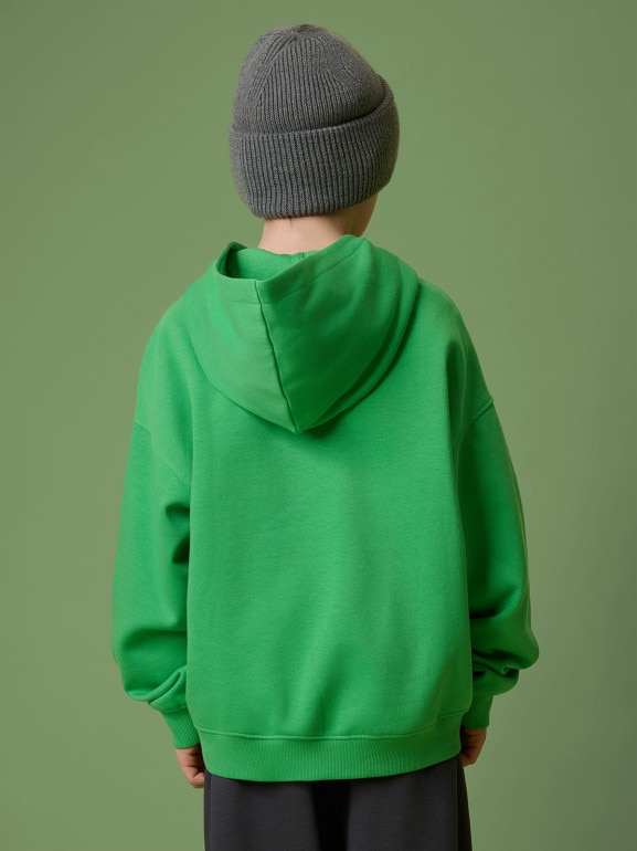 Chłopięca bluza nierozpinana z kapturem 4F 4FJRSS26TSWSM2826 - zielona