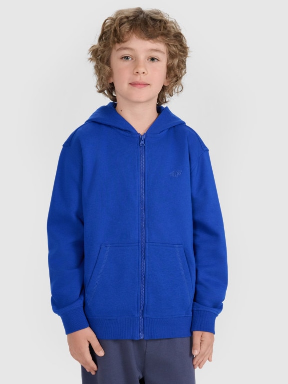Chłopięca bluza rozpinana z kapturem 4F 4FJRAW25TSWSM2488 - niebieska