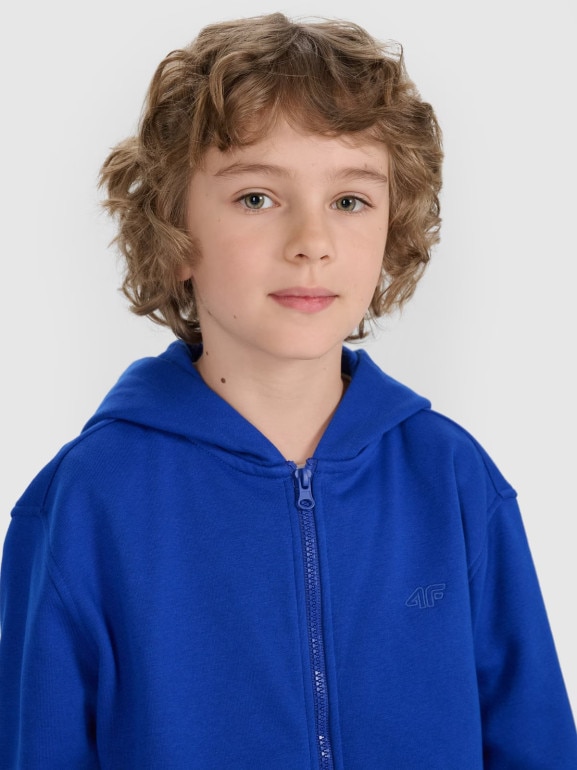 Chłopięca bluza rozpinana z kapturem 4F 4FJRAW25TSWSM2488 - niebieska