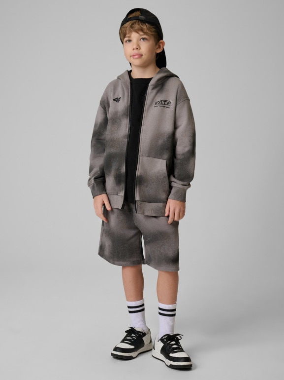 Chłopięca bluza rozpinana z kapturem 4F 4FJRSS26TSWSM2906 - szara