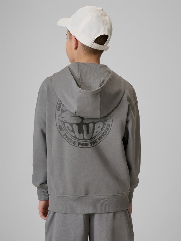 Chłopięca bluza rozpinana z kapturem 4F 4FJRSS26TSWSM2934 - szara