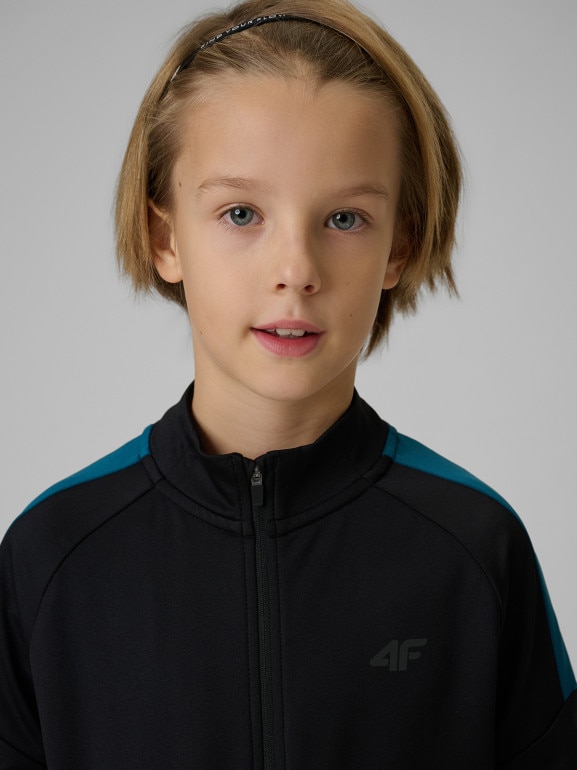 Chłopięca bluza treningowa 4F 4FJRSS26TFSWM0991 - czarna