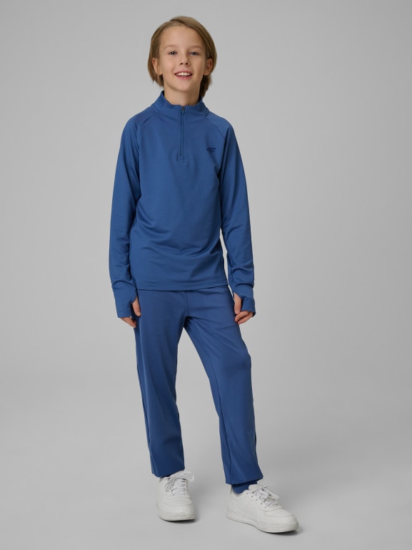 Chłopięca bluza treningowa 4F 4FJWSS26TFSWM689 - granatowa