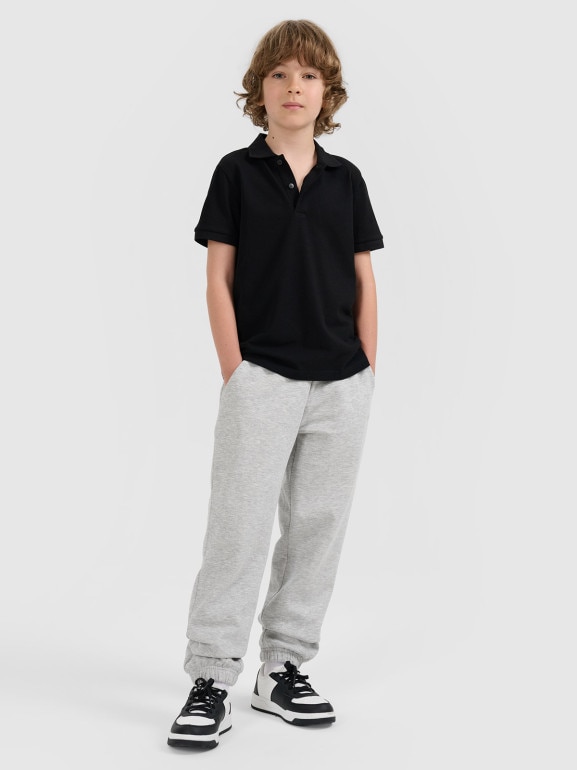 Chłopięca koszulka polo 4F 4FJRAW25TPTSM0749 - czarna