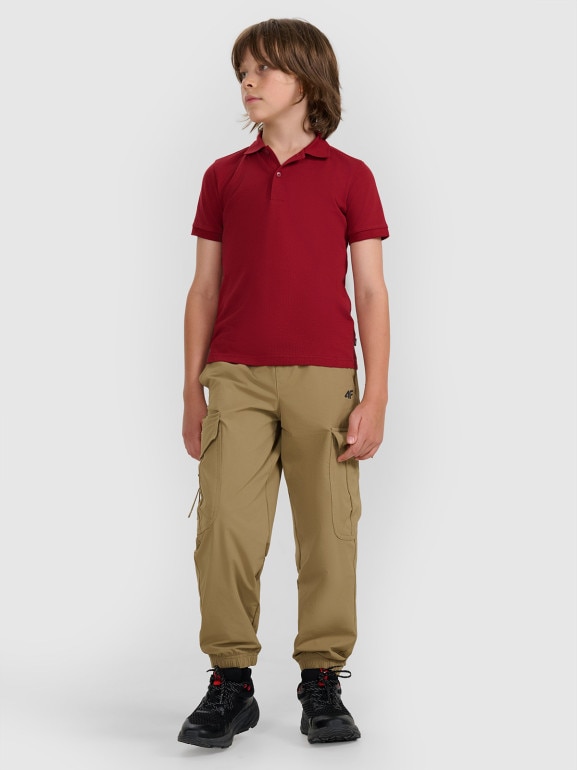 Chłopięca koszulka polo 4F 4FJRAW25TPTSM0749 - czerwona