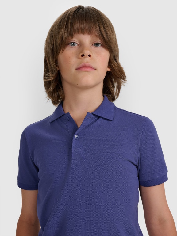 Chłopięca koszulka polo 4F 4FJRAW25TPTSM0749 - granatowa