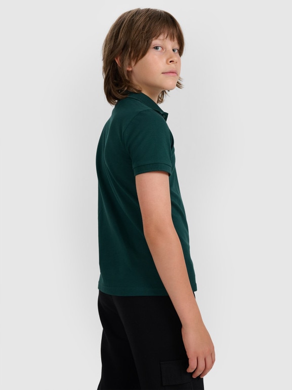 Chłopięca koszulka polo 4F 4FJRAW25TPTSM0749 - zielona