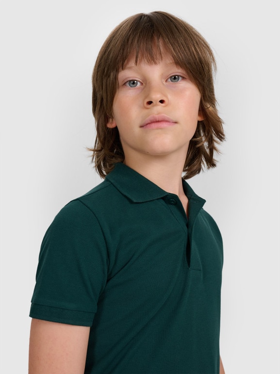 Chłopięca koszulka polo 4F 4FJRAW25TPTSM0749 - zielona