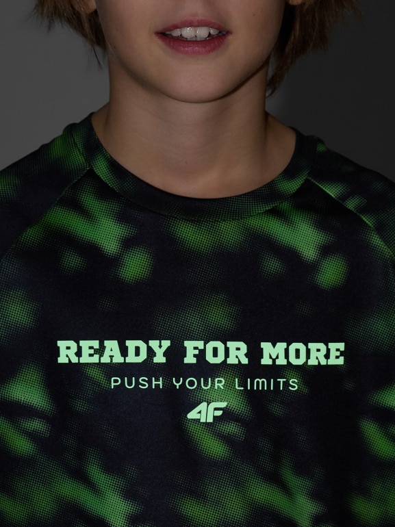 Chłopięca koszulka treningowa 4F 4FJRSS26TFTSM2389 - multikolor