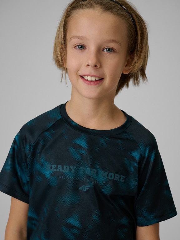 Chłopięca koszulka treningowa 4F 4FJRSS26TFTSM2389 - multikolor