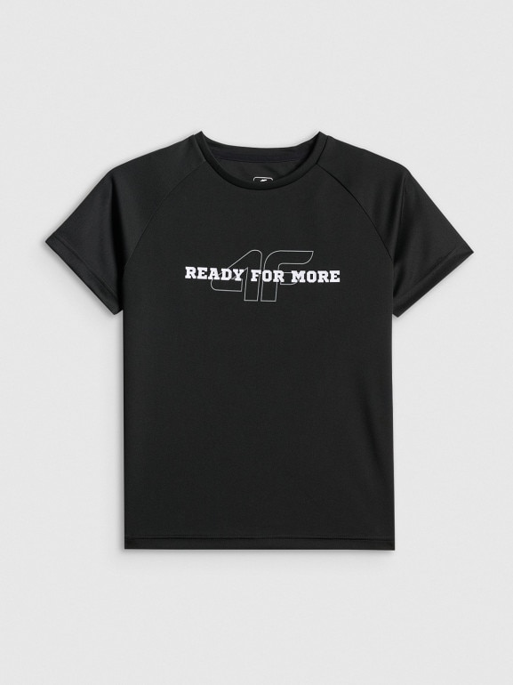 Chłopięca koszulka treningowa 4F 4FJRSS26TFTSM2391 - czarna