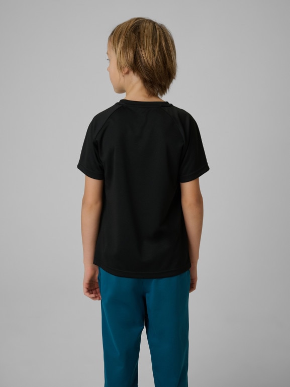 Chłopięca koszulka treningowa 4F 4FJRSS26TFTSM2391 - czarna