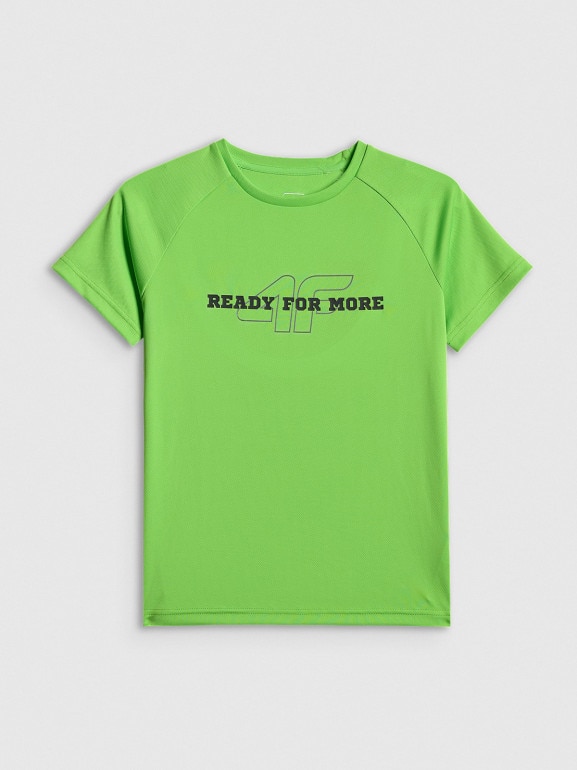 Chłopięca koszulka treningowa 4F 4FJRSS26TFTSM2391 - zielona