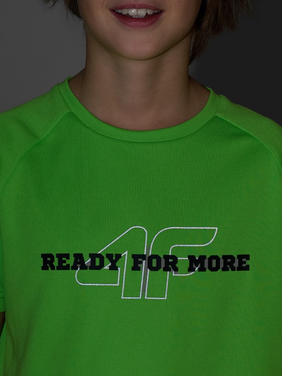 Chłopięca koszulka treningowa 4F 4FJRSS26TFTSM2391 - zielona