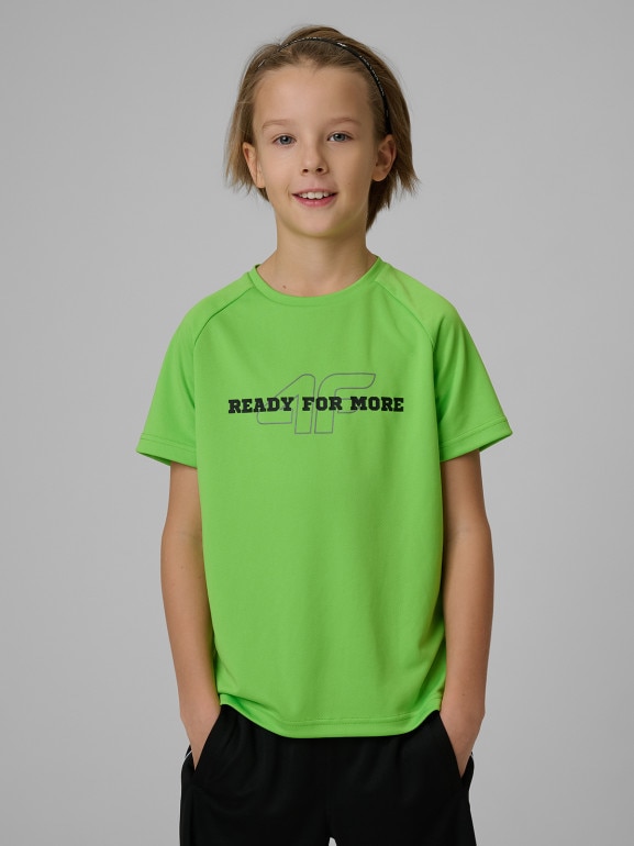 Chłopięca koszulka treningowa 4F 4FJRSS26TFTSM2391 - zielona