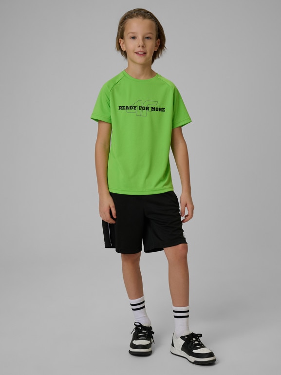 Chłopięca koszulka treningowa 4F 4FJRSS26TFTSM2391 - zielona