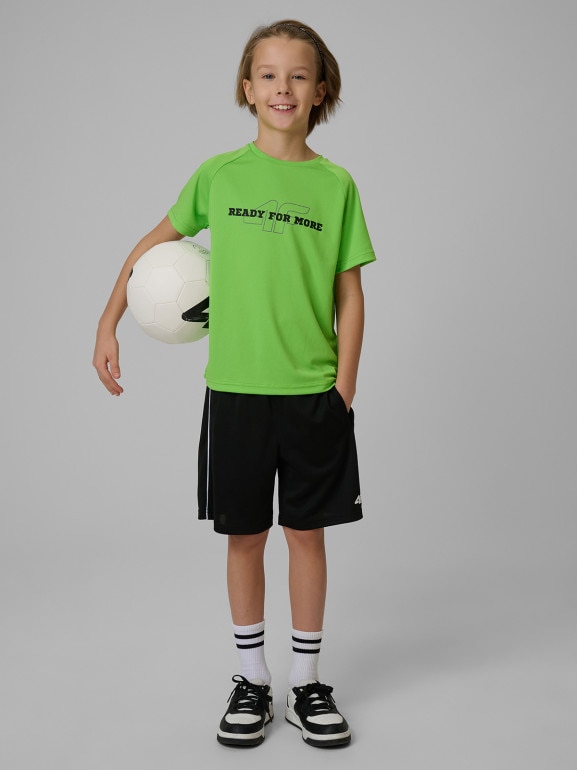 Chłopięca koszulka treningowa 4F 4FJRSS26TFTSM2391 - zielona