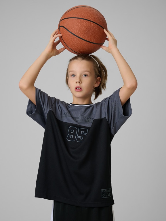 Chłopięca koszulka treningowa 4F 4FJRSS26TFTSM2392 - czarna