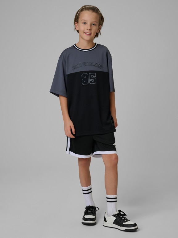 Chłopięca koszulka treningowa 4F 4FJRSS26TFTSM2392 - czarna