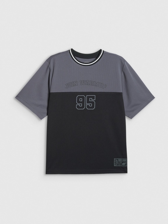 Chłopięca koszulka treningowa 4F 4FJRSS26TFTSM2392 - czarna