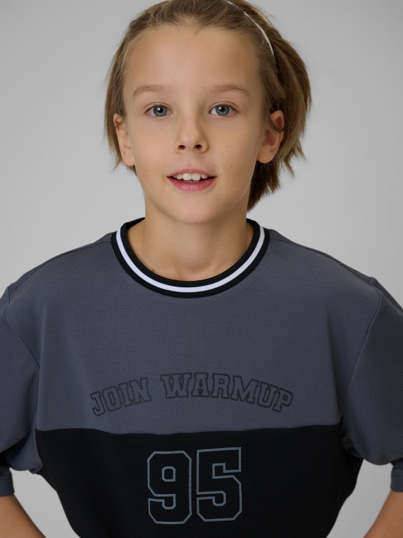 Chłopięca koszulka treningowa 4F 4FJRSS26TFTSM2392 - czarna