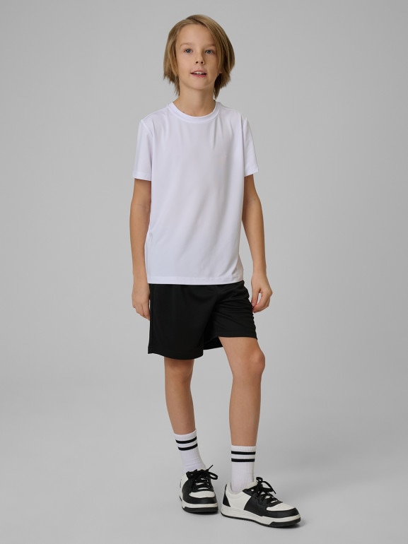 Chłopięca koszulka treningowa 4F 4FJWSS26TFTSM1966 - biała
