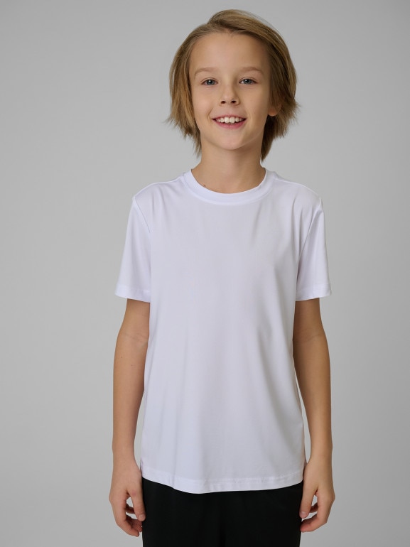 Chłopięca koszulka treningowa 4F 4FJWSS26TFTSM1966 - biała
