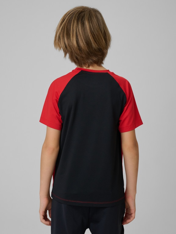 Chłopięca koszulka treningowa 4F 4FJWSS26TFTSM1971 - czerwona