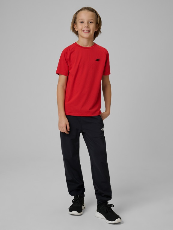 Chłopięca koszulka treningowa 4F 4FJWSS26TFTSM1971 - czerwona