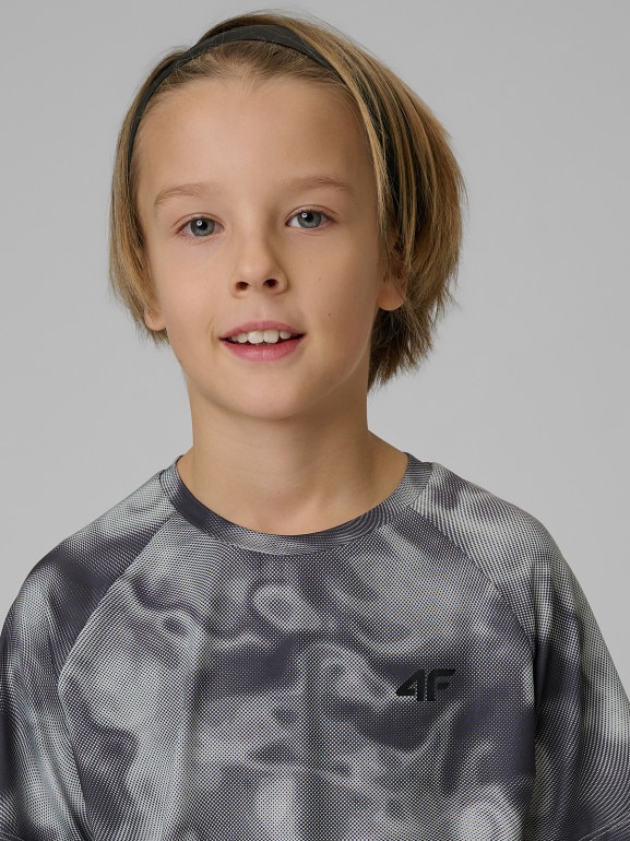 Chłopięca koszulka treningowa 4F 4FJWSS26TFTSM1971 - szara