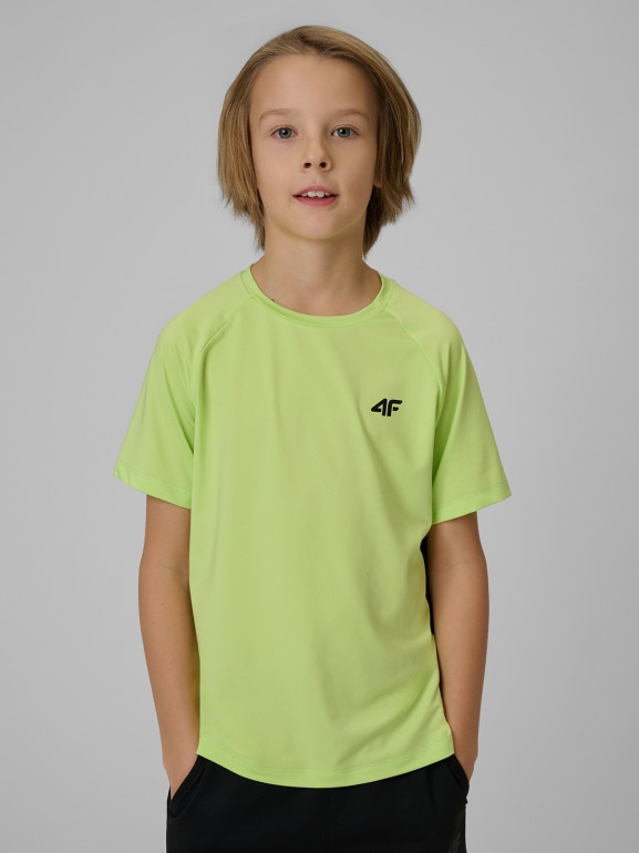 Chłopięca koszulka treningowa 4F 4FJWSS26TFTSM1971 - zielona
