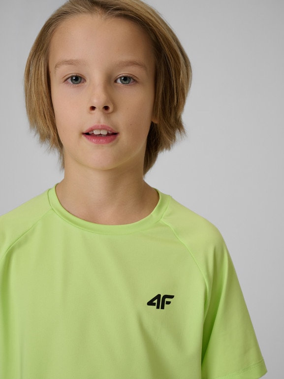 Chłopięca koszulka treningowa 4F 4FJWSS26TFTSM1971 - zielona