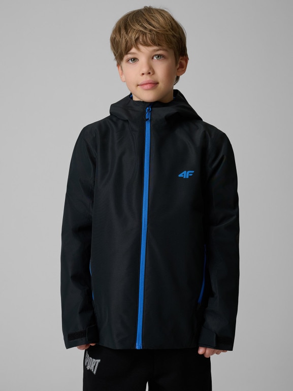 Chłopięca kurtka przejściowa 4F 4FJRSS26TTJAM1136 - czarna