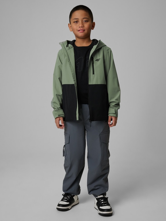 Chłopięca kurtka przejściowa 4F 4FJWSS26TTJAM0957 - zielona