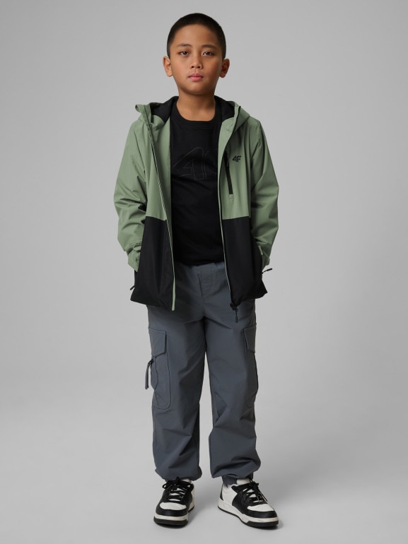 Chłopięca kurtka przejściowa 4F 4FJWSS26TTJAM0957 - zielona