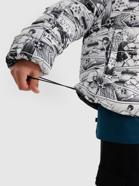 Chłopięca kurtka puchowa pikowana 4F 4FJRAW25TDJAM0749 - biała