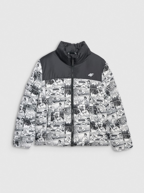 Chłopięca kurtka puchowa pikowana 4F 4FJRAW25TDJAM0749 - biała